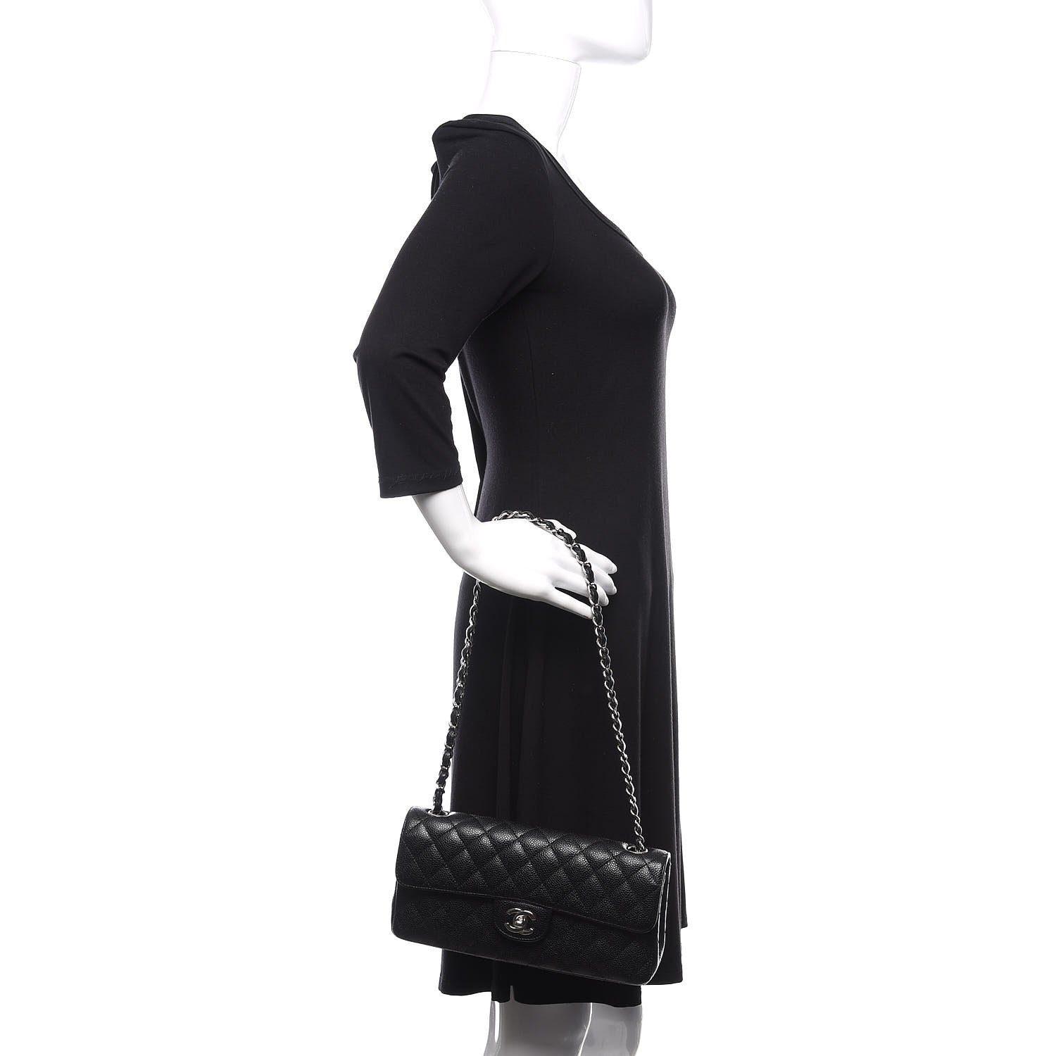 Chanel Caviar Quilted East West Flap Black 3 of 14