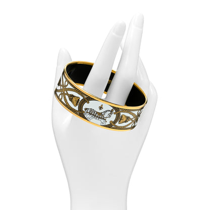 Hermes Enamel Printed Wide Grand Apparat Bracelet 70 White 2 of 5
