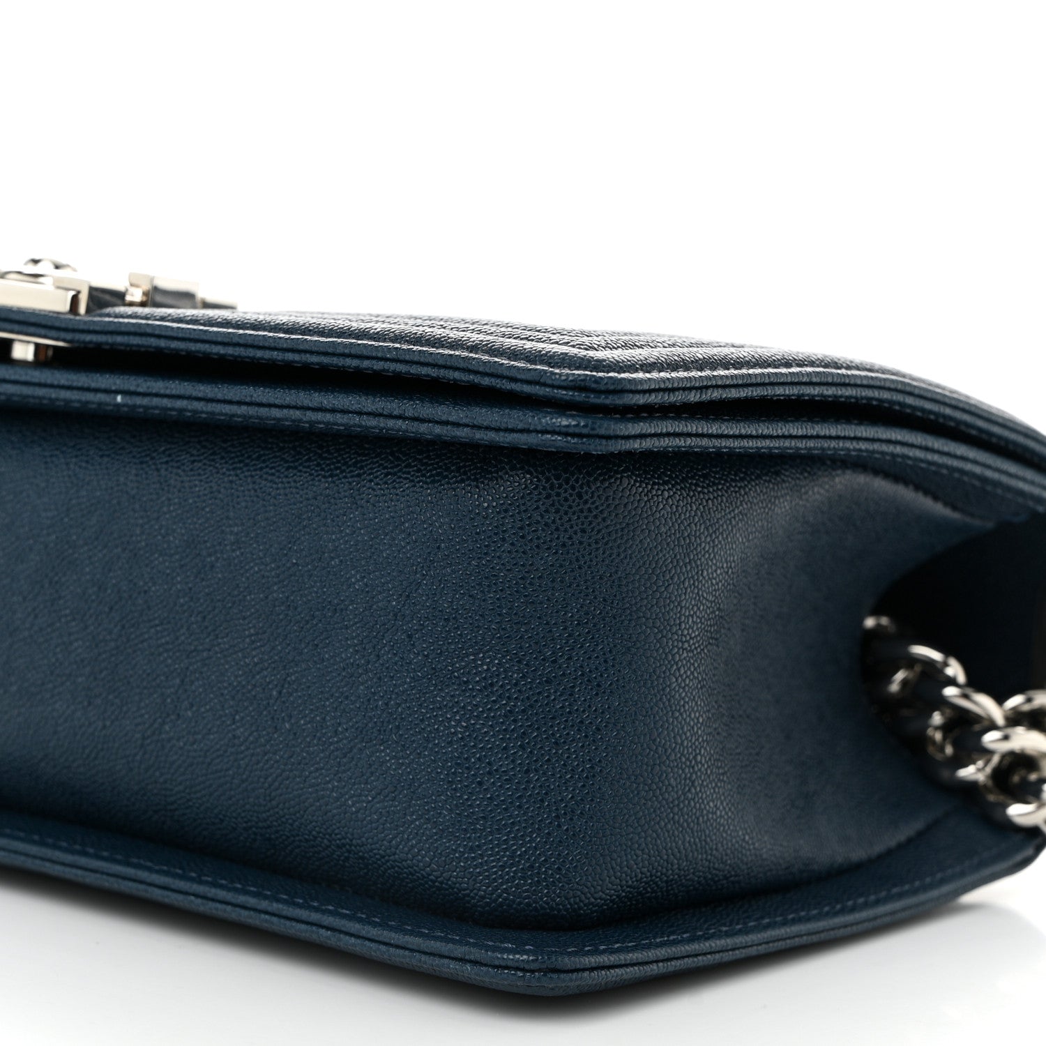 Chanel Caviar Quilted Medium Boy Flap Dark Blue 10 of 10