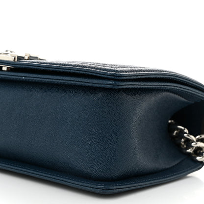 Chanel Caviar Quilted Medium Boy Flap Dark Blue 10 of 10