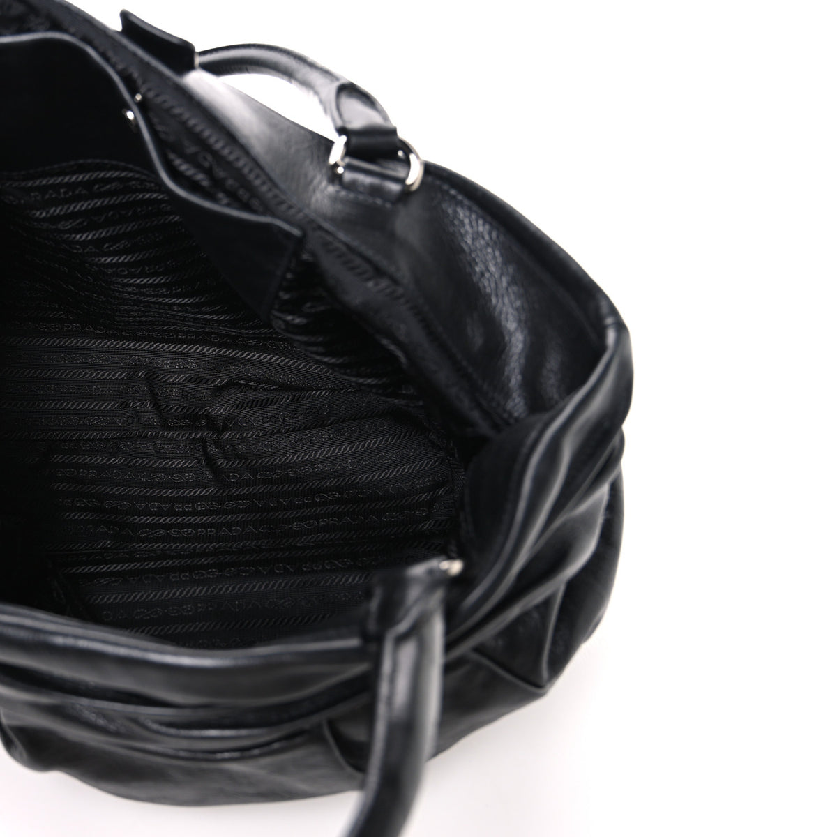 Prada Nappa Frills Tote Black 5 of 10