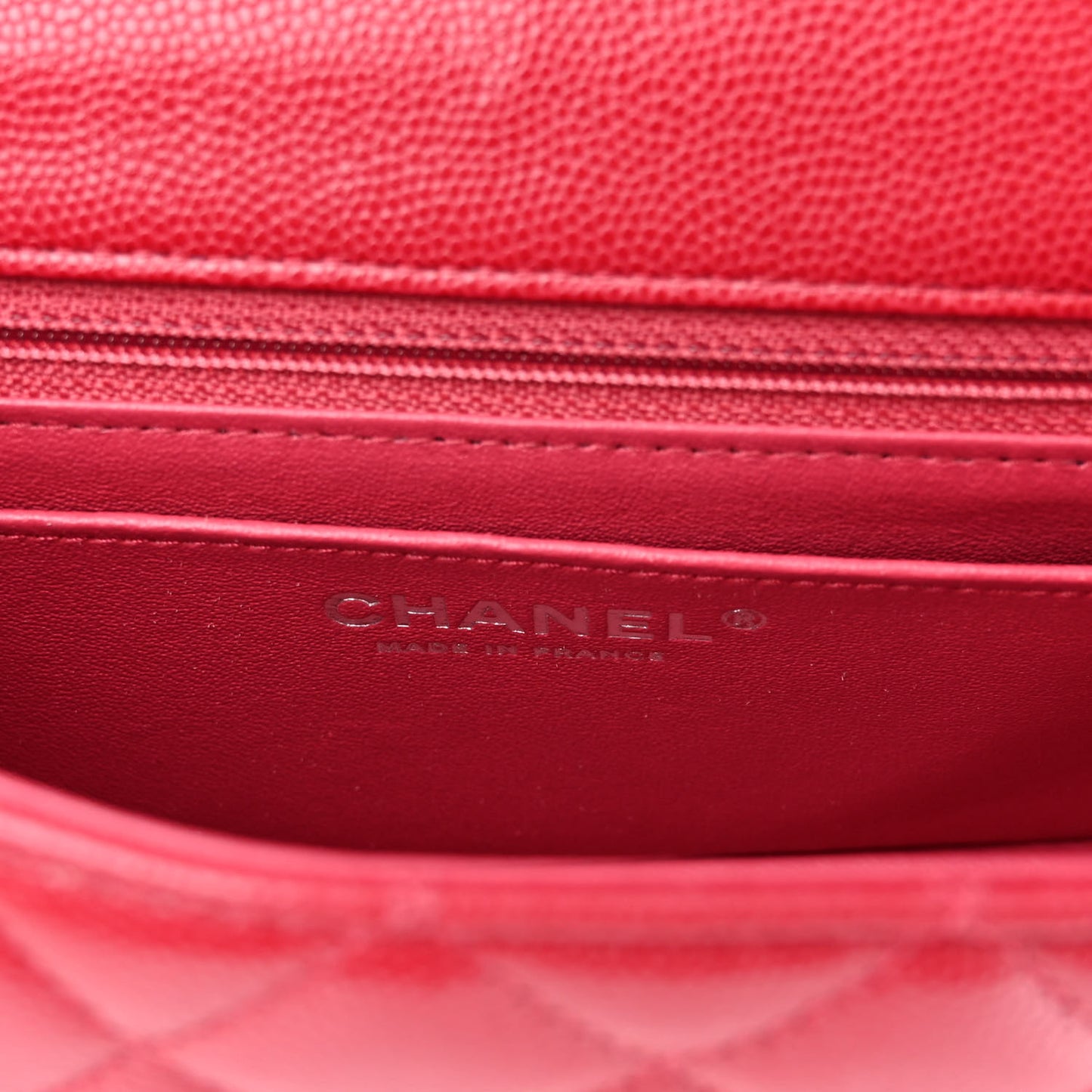 Caviar Quilted Mini Rectangular Flap Red