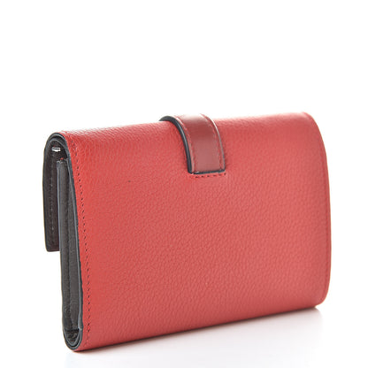 Loewe Grained Calfskin Compact Zip Wallet Burnt Red 3 of 9