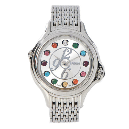 Fendi Stainless Steel Diamond Topaz 38mm Crazy Carats Rotating Gem Quartz Watch 1 of 10