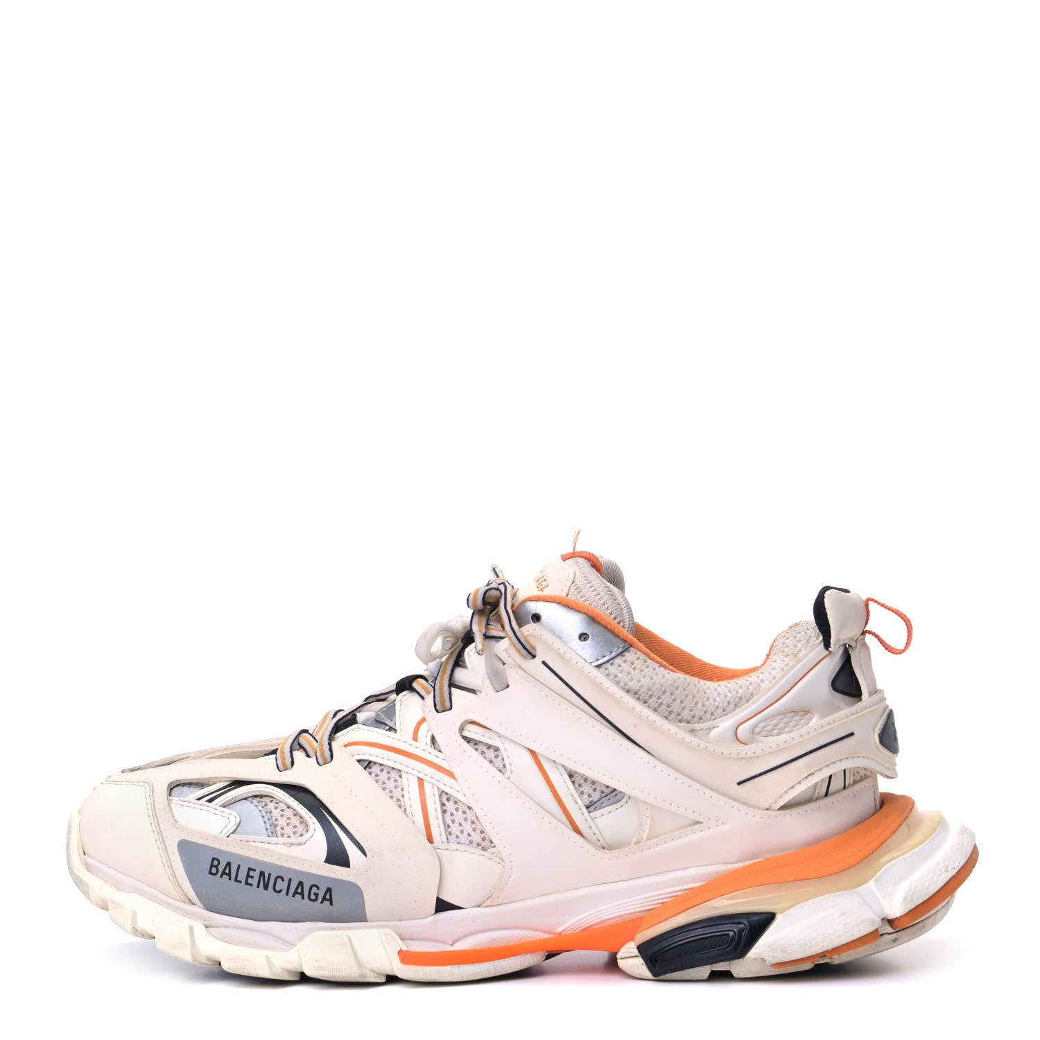 Balenciaga Mesh Nylon Mens Track Sneakers 44 White Orange 1 of 6