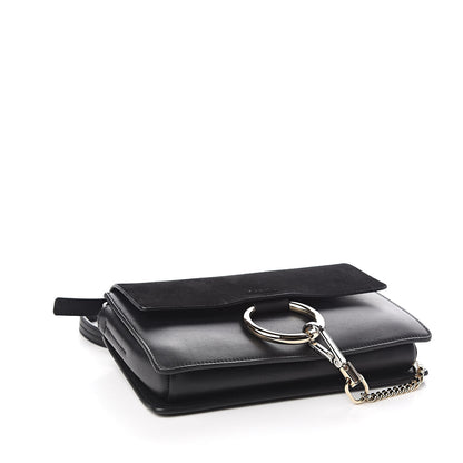 Chloe Suede Calfskin Small Faye Shoulder Bag Black 4 of 10