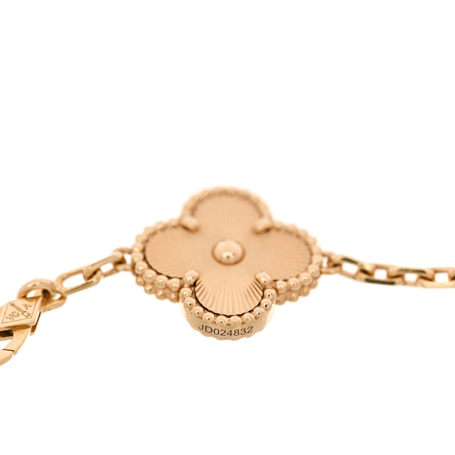 Van Cleef & Arpels 18K Yellow Gold 5 Motifs Guilloche Vintage Alhambra Bracelet 3 of 5