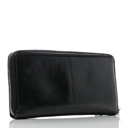 Saint Laurent Textured Patent Monogram Belle De Jour Zip Around Wallet Black 3 of 9