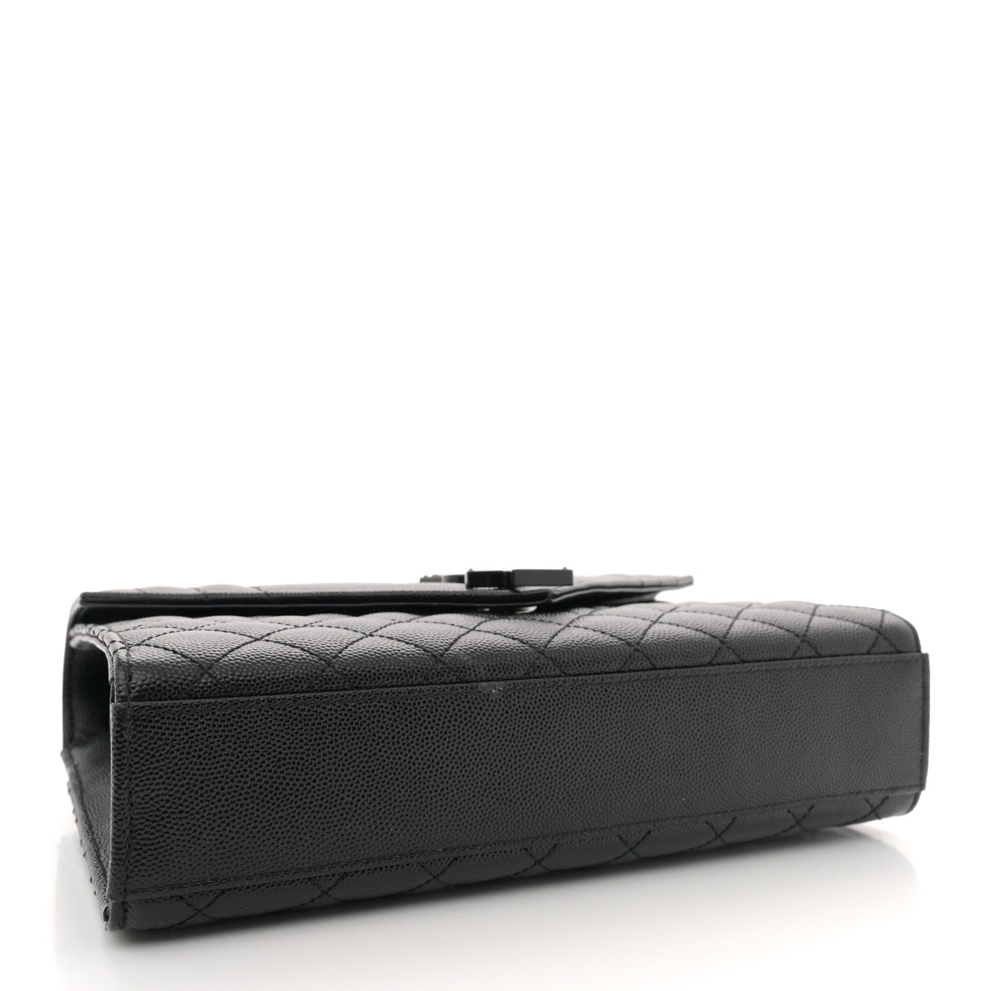 Grain De Poudre Textured Mixed Matelasse Triquilt Medium Monogram Monochrome Satchel Black