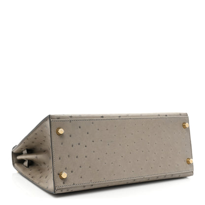Hermes Ostrich Kelly Sellier 28 Gris Tourterelle 4 of 13