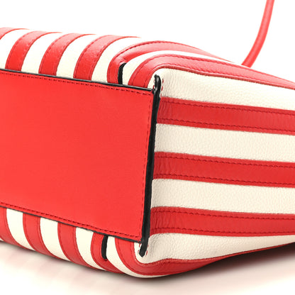 Loewe Calfskin Grid Flamenco Knot Tote Red White 8 of 8