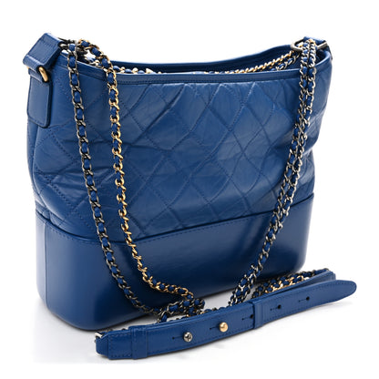 Chanel Aged Calfskin Quilted Medium Gabrielle Hobo Blue 3 of 10