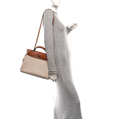 Hermes Vache Hunter Criss Viking Herbag Zip Retourne 31 PM Ecru Beige Fauve 2 of 12