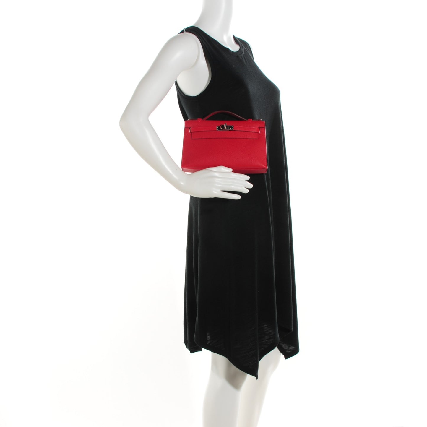 Epsom Kelly Pochette Clutch Rouge Casaque
