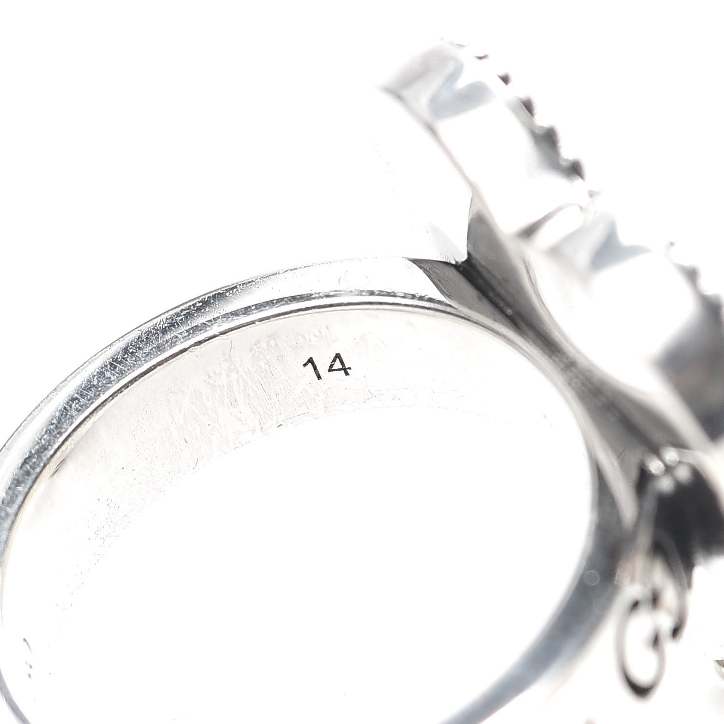 Sterling Silver Black Spinel 25 Heart Double Ring 54 6.75