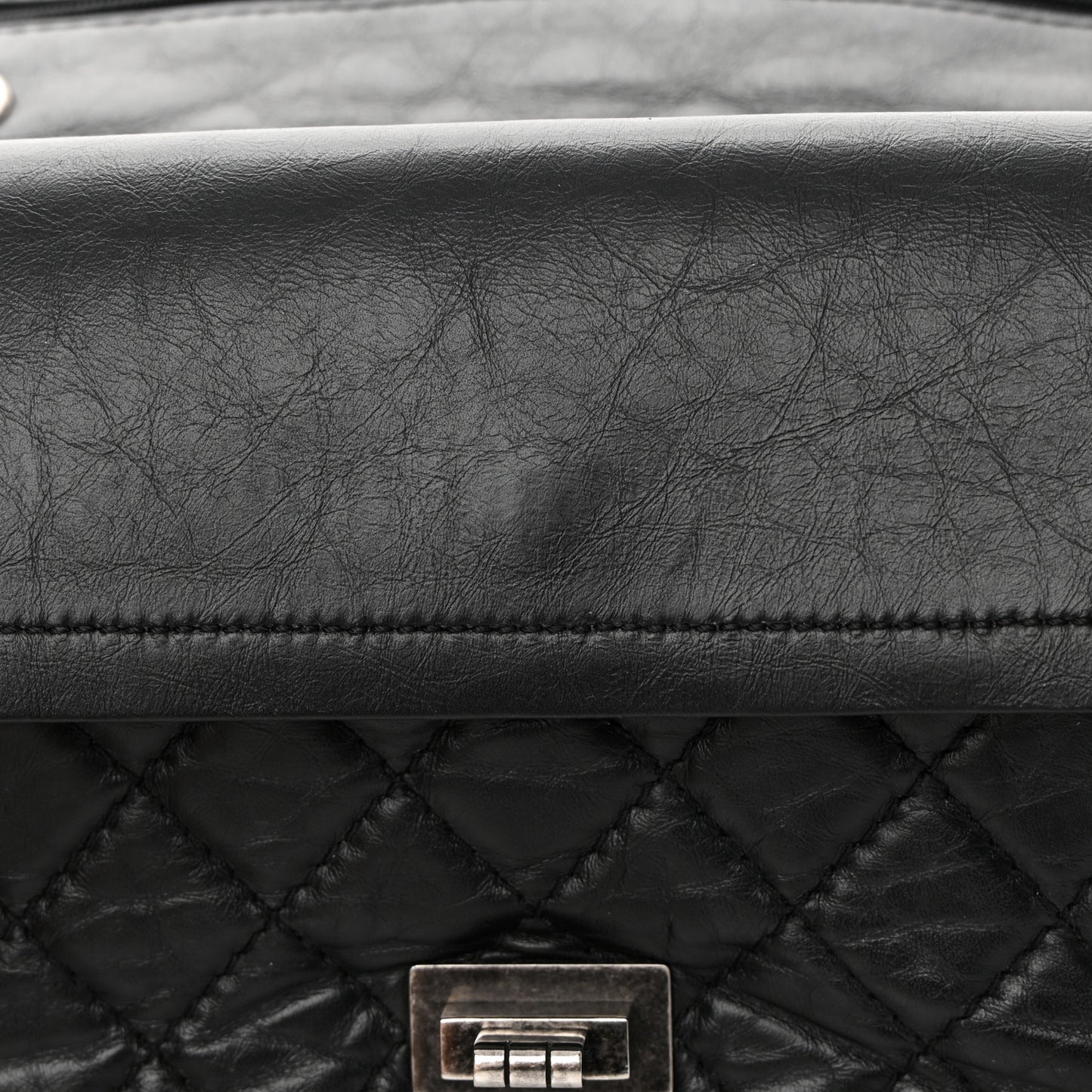 Aged Calfskin Quilted 2.55 Reissue 225 Flap Black
