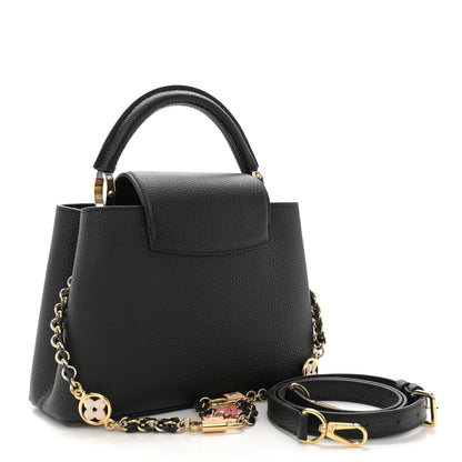 Louis Vuitton Taurillon Enamel Flower Padlock Chain Capucines BB Black 3 of 10
