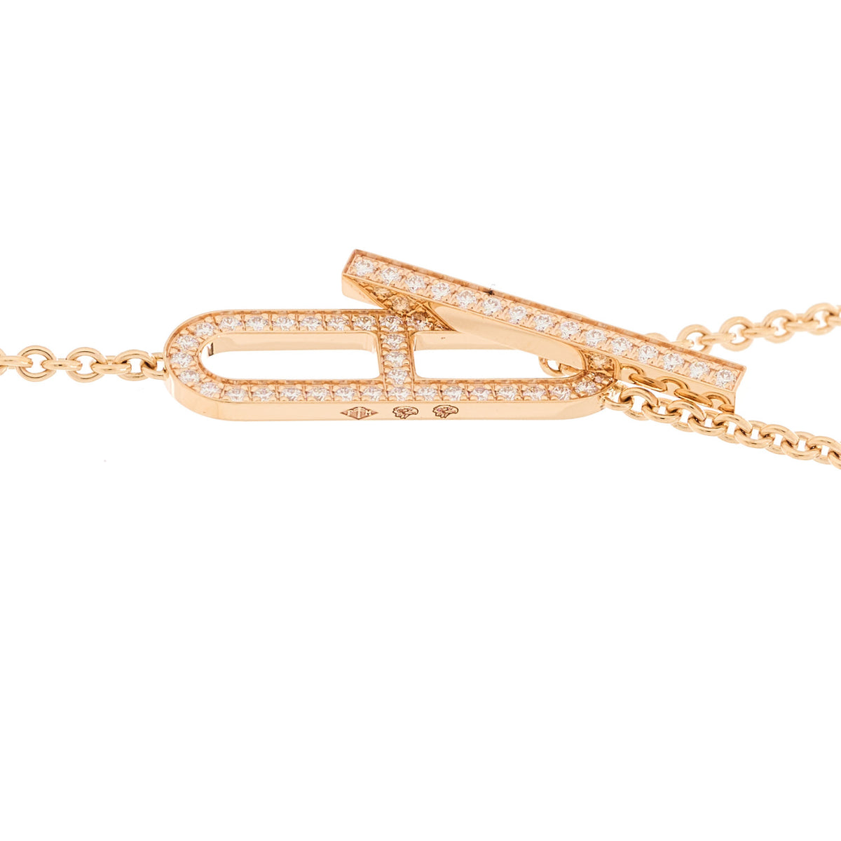 18K Rose Gold Diamond PM Ever Chaine D'Ancre Necklace ST