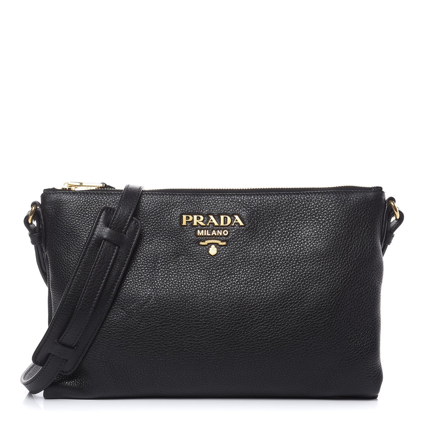 Vitello Daino Crossbody Bag Black