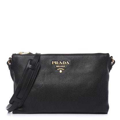 Prada Vitello Daino Crossbody Bag Black 1 of 11
