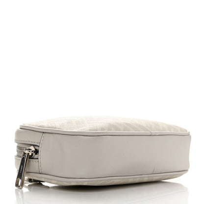 Fendi Shiny Glazed Fabric Vitello Cover FF 1974 Logo Small Camera Case Perla Ghiaia 4 of 13