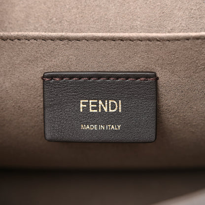 Fendi Vitello Century F is Fendi Bi-Color FF 1974 Embossed Kan I Shoulder Bag Fragola Maya Black 6 of 12