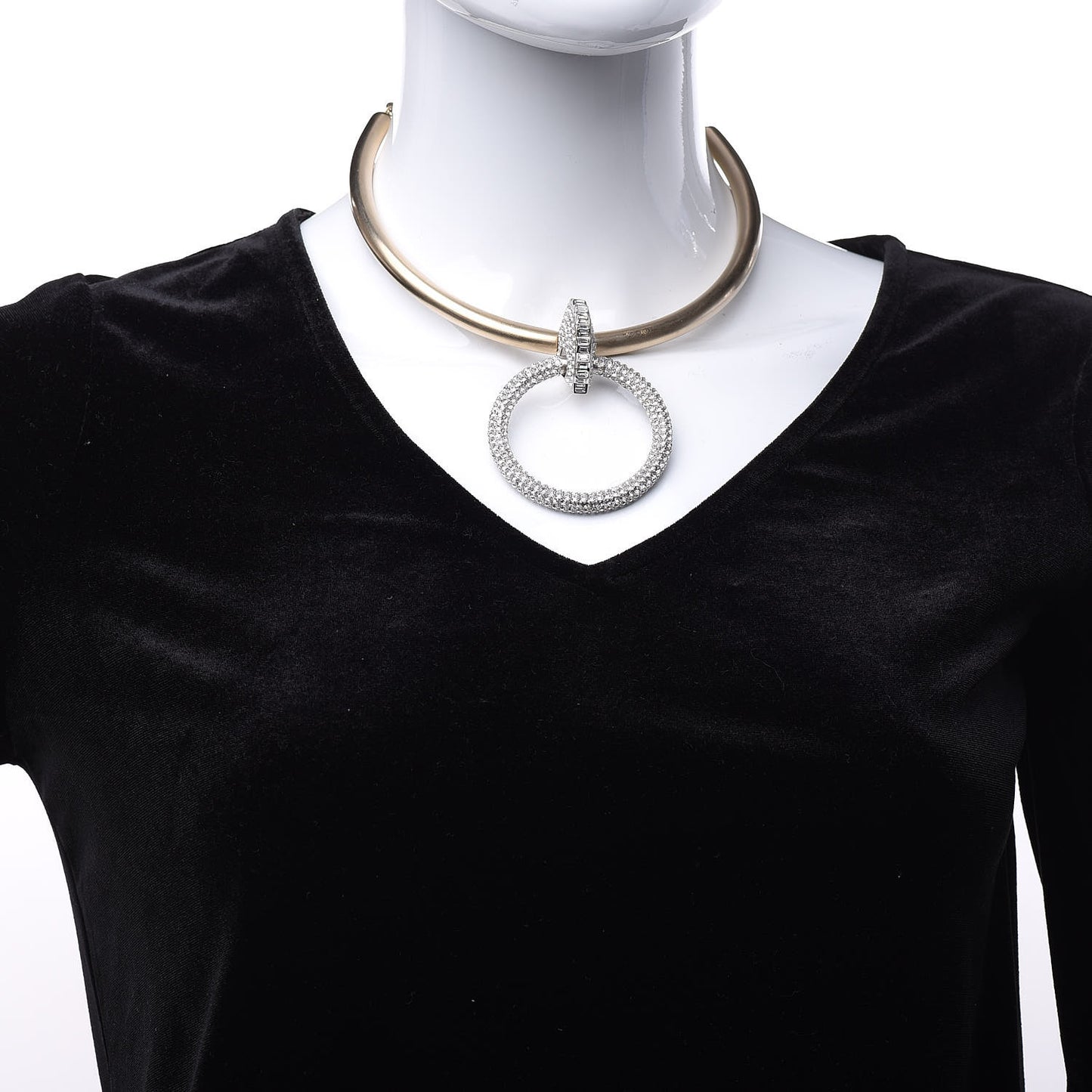 Crystal CC Choker Necklace Gold