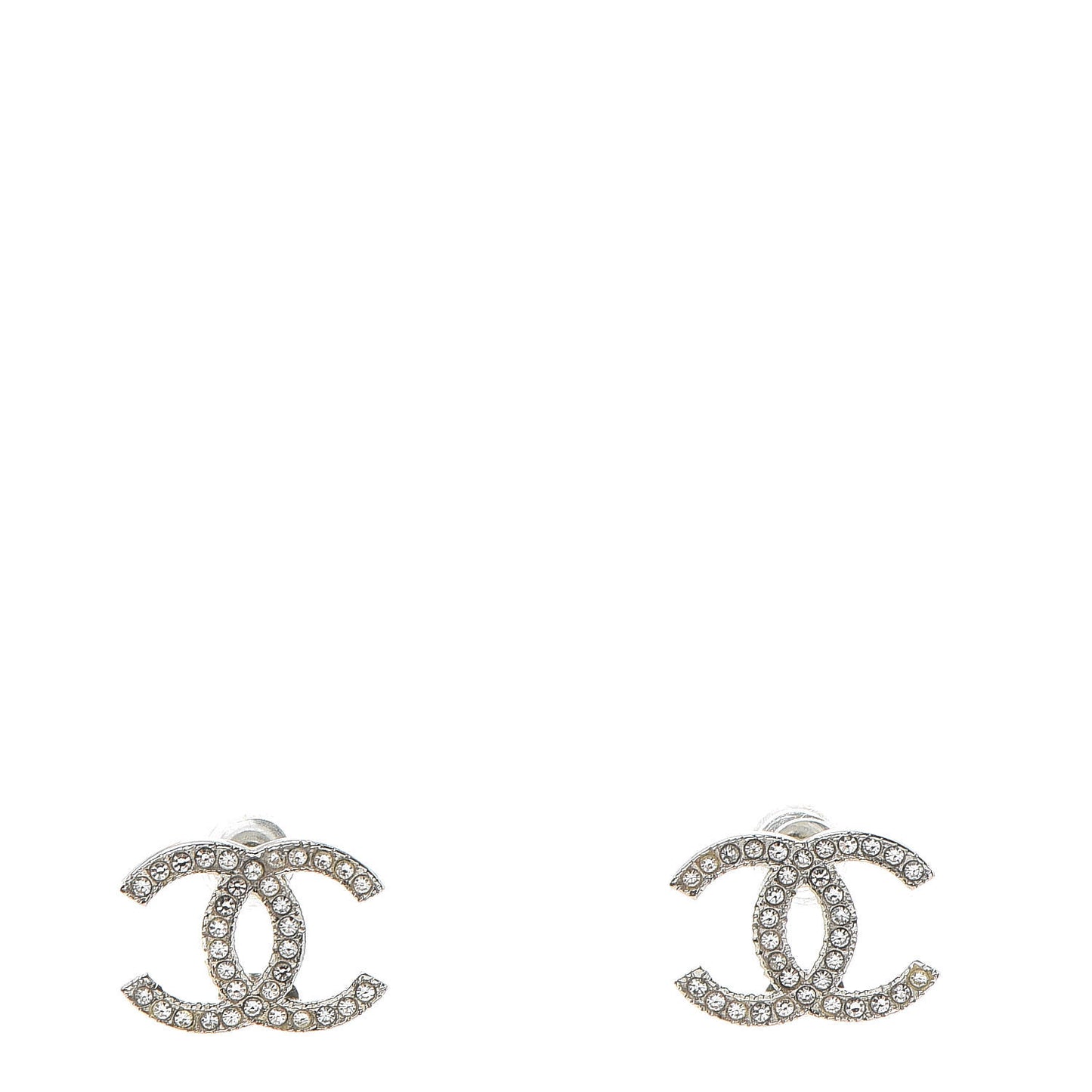 Crystal CC Earrings Silver