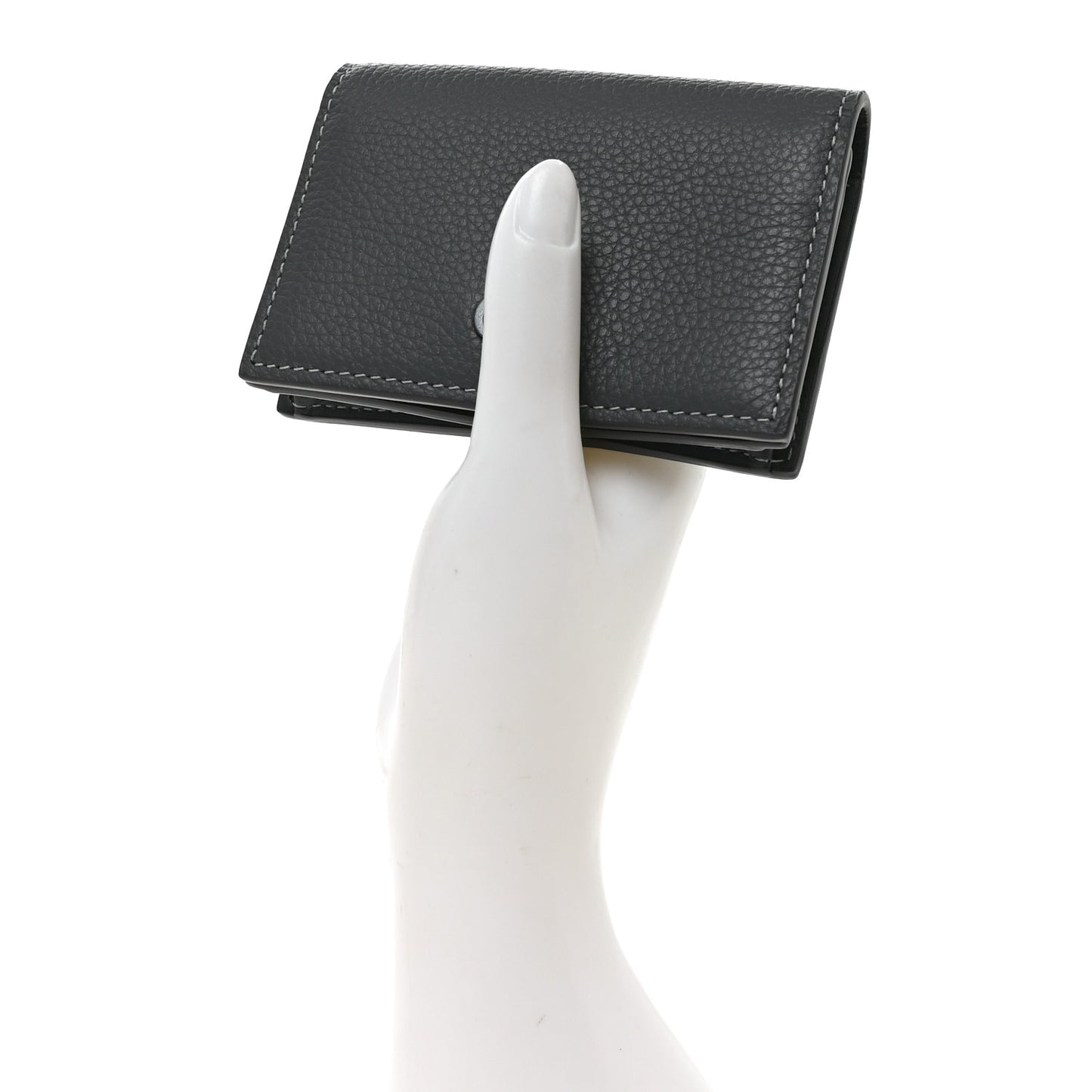 Grained Calfskin CD Icon Wallet Grey