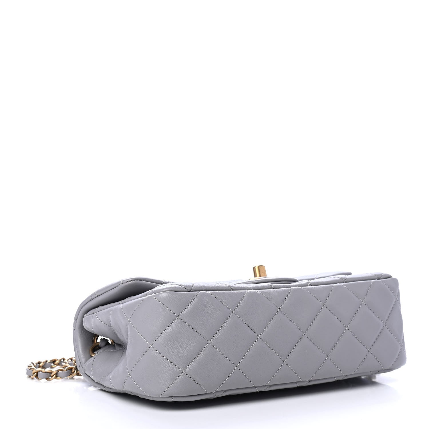 Chanel Lambskin Quilted Mini Rectangular Pearl Crush Flap Grey 3 of 4