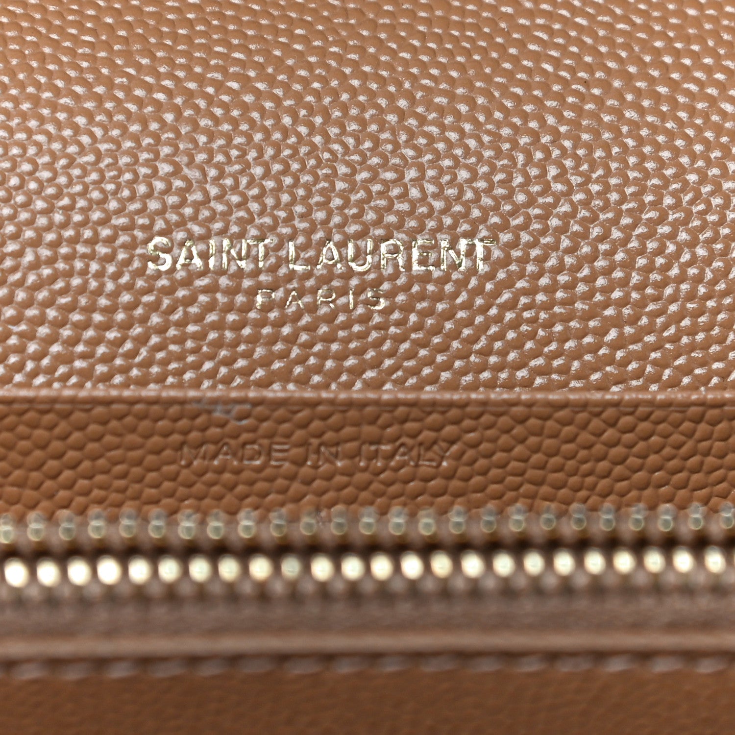 Saint Laurent Grain De Poudre Matelasse Chevron Monogram Chain Wallet Dune 6 of 14