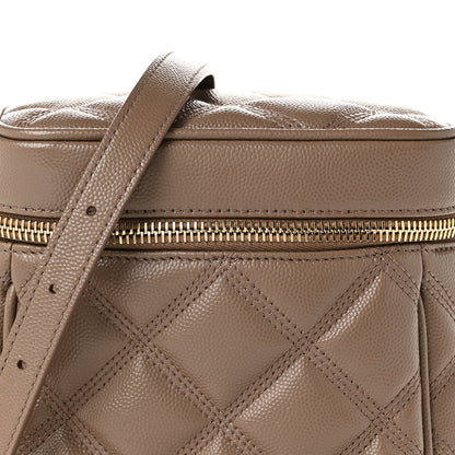 Saint Laurent Grain de Poudre Quilted 80's Vanity Bag Dark Beige 8 of 10