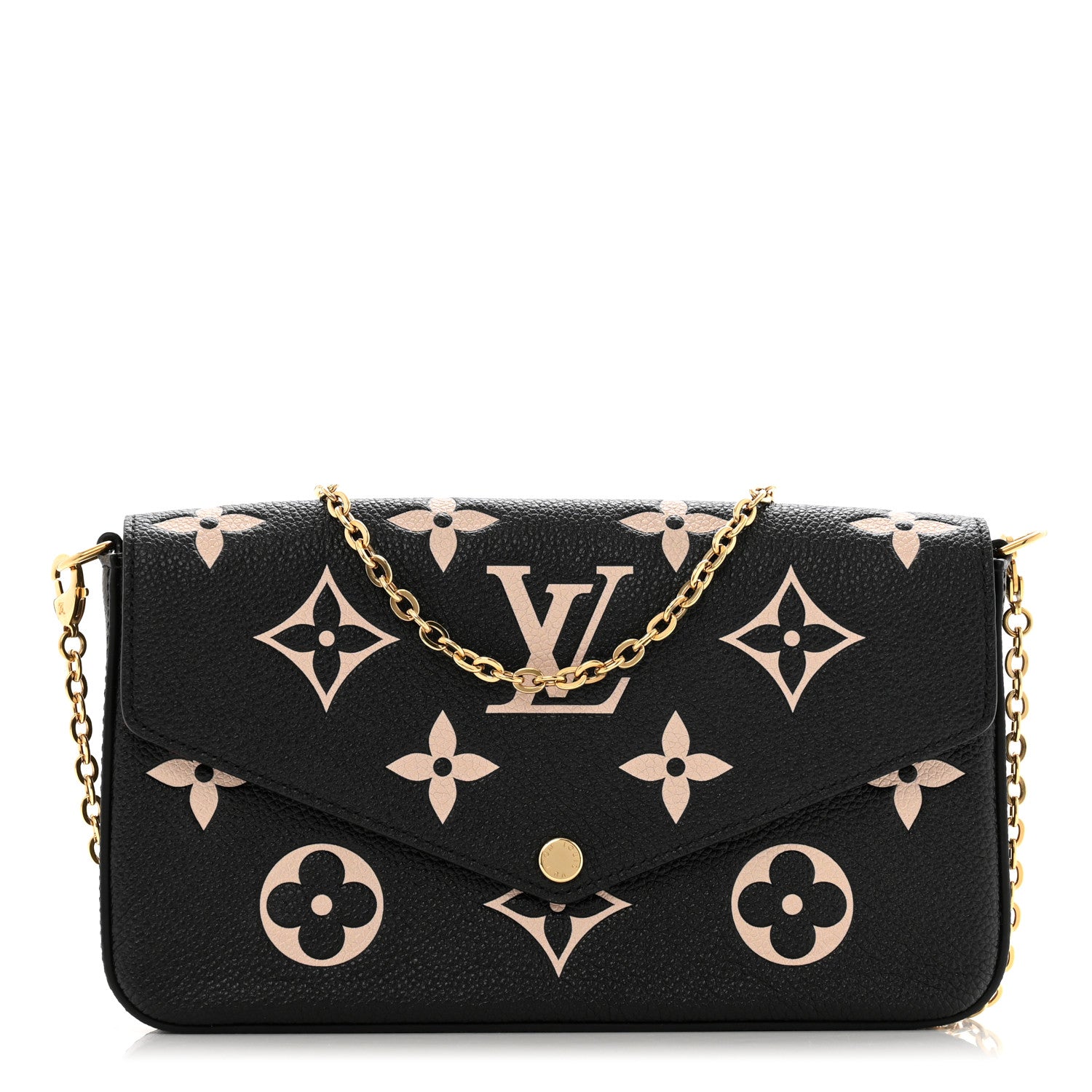 Louis Vuitton Empreinte Monogram Giant Felicie Pochette Black Beige 1 of 13