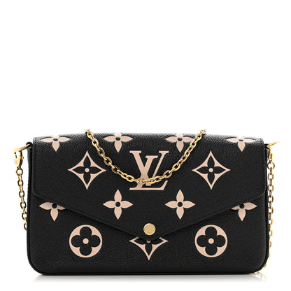 Louis Vuitton Empreinte Monogram Giant Felicie Pochette Black Beige 1 of 13