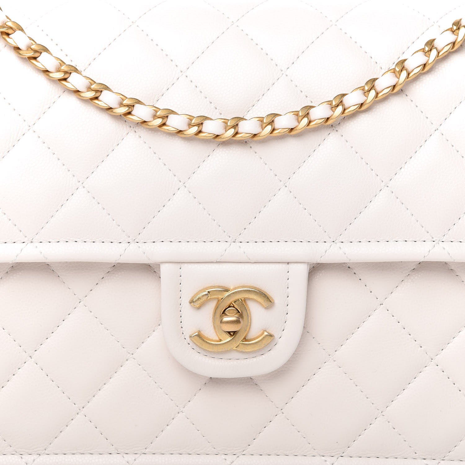 Chanel Caviar Quilted Large Sweet Classic Flap White 10 of 10