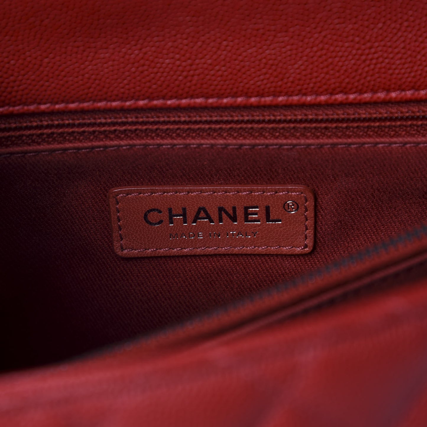 Caviar Quilted Large Coco Handle Flap Red