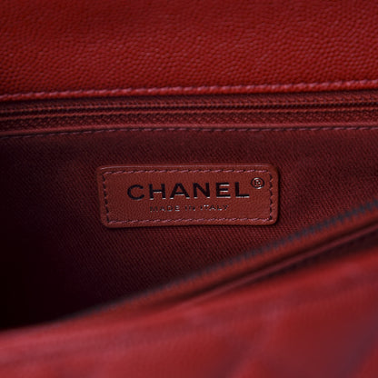 Chanel Caviar Quilted Large Coco Handle Flap Red 7 of 9
