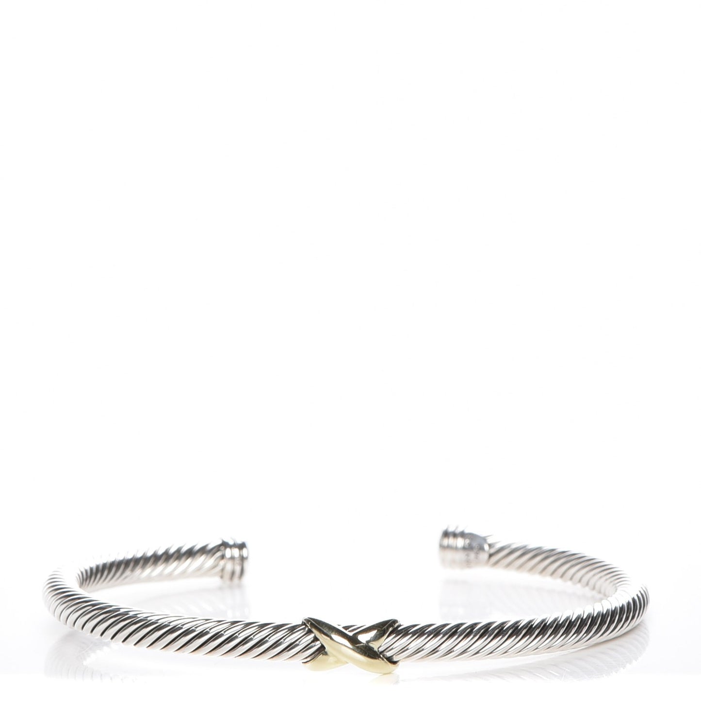 Sterling Silver 18K Yellow Gold 4mm X Station Cable Bracelet