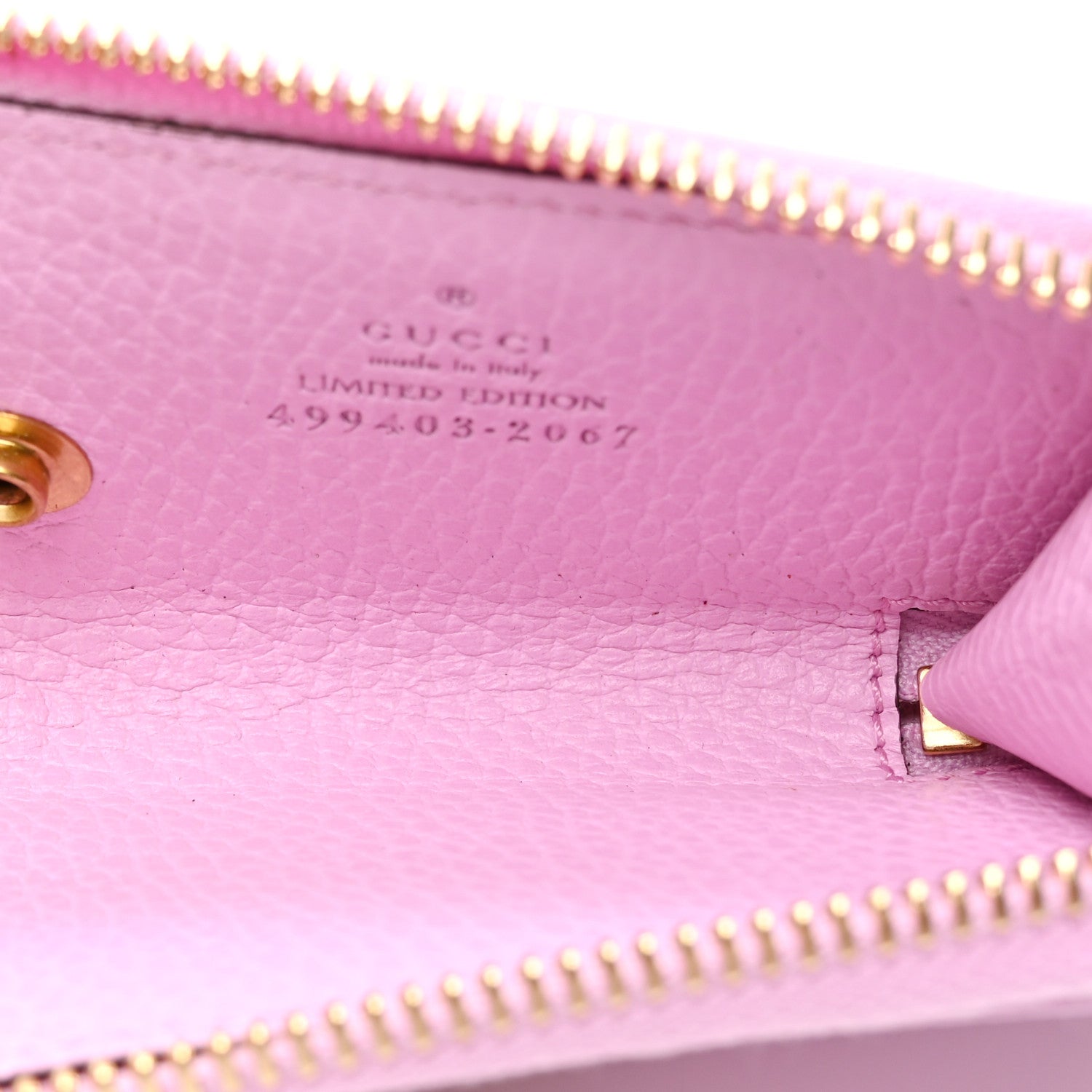 Gucci Dollar Calfskin Bosco Zip Around Key Case Malva 5 of 7