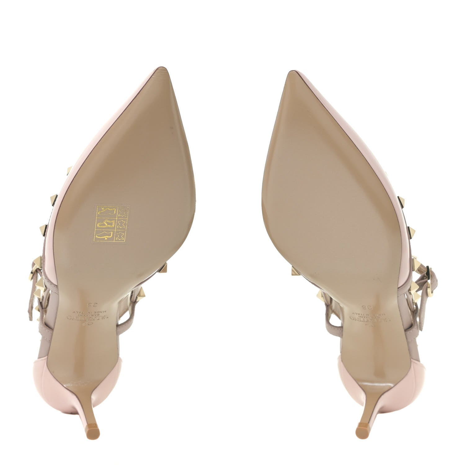 Valentino Garavani Patent Rockstud Cross Strap 65mm Pumps 36 Rose Quartz Poudre 6 of 13