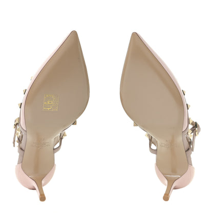 Valentino Garavani Patent Rockstud Cross Strap 65mm Pumps 36 Rose Quartz Poudre 6 of 13