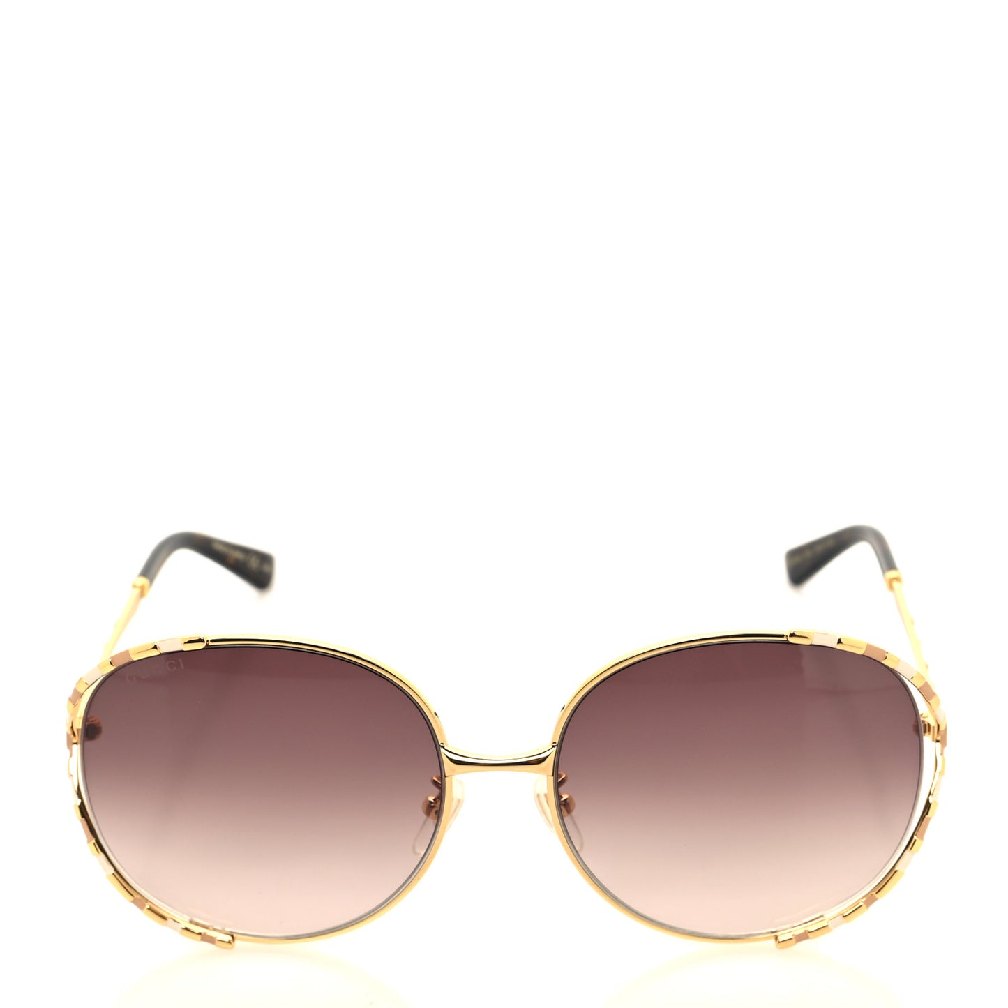 Metal Round Frame GG0595S Sunglasses Gold Brown