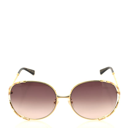Gucci Metal Round Frame GG0595S Sunglasses Gold Brown 2 of 7