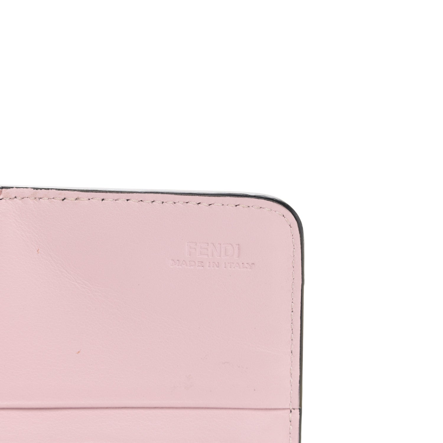 Fendi Calfskin Heart Studded Continental Wallet On Chain Black Red Peonia 7 of 11
