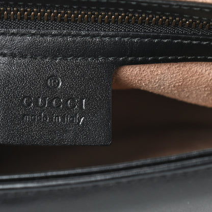 Gucci Calfskin Matelasse Medium GG Marmont Top Handle Shoulder Bag Black 8 of 11