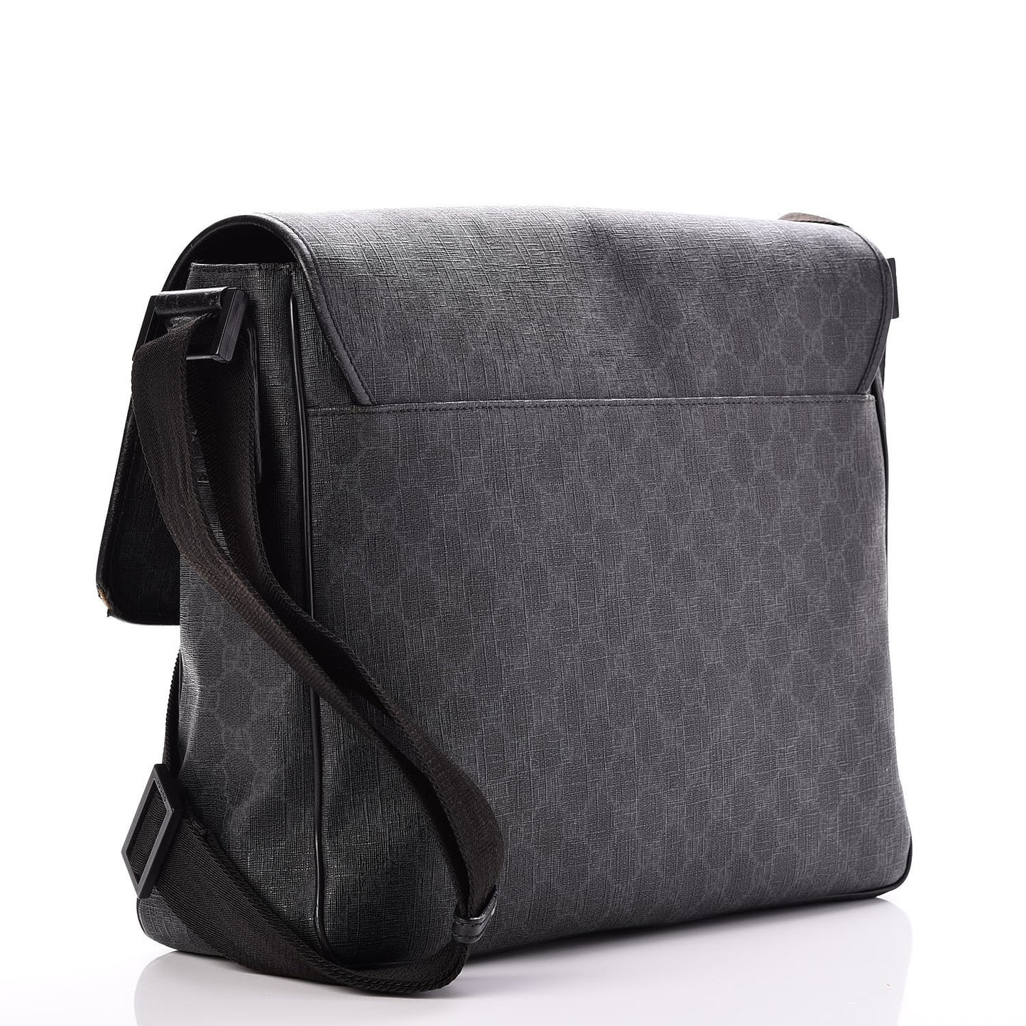 GG Plus Monogram Medium Flap Messenger Bag Black
