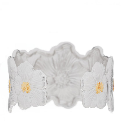 Buccellati Sterling Silver Vermeil Blossoms Gardenia Hinged Cuff Bracelet 2 of 6