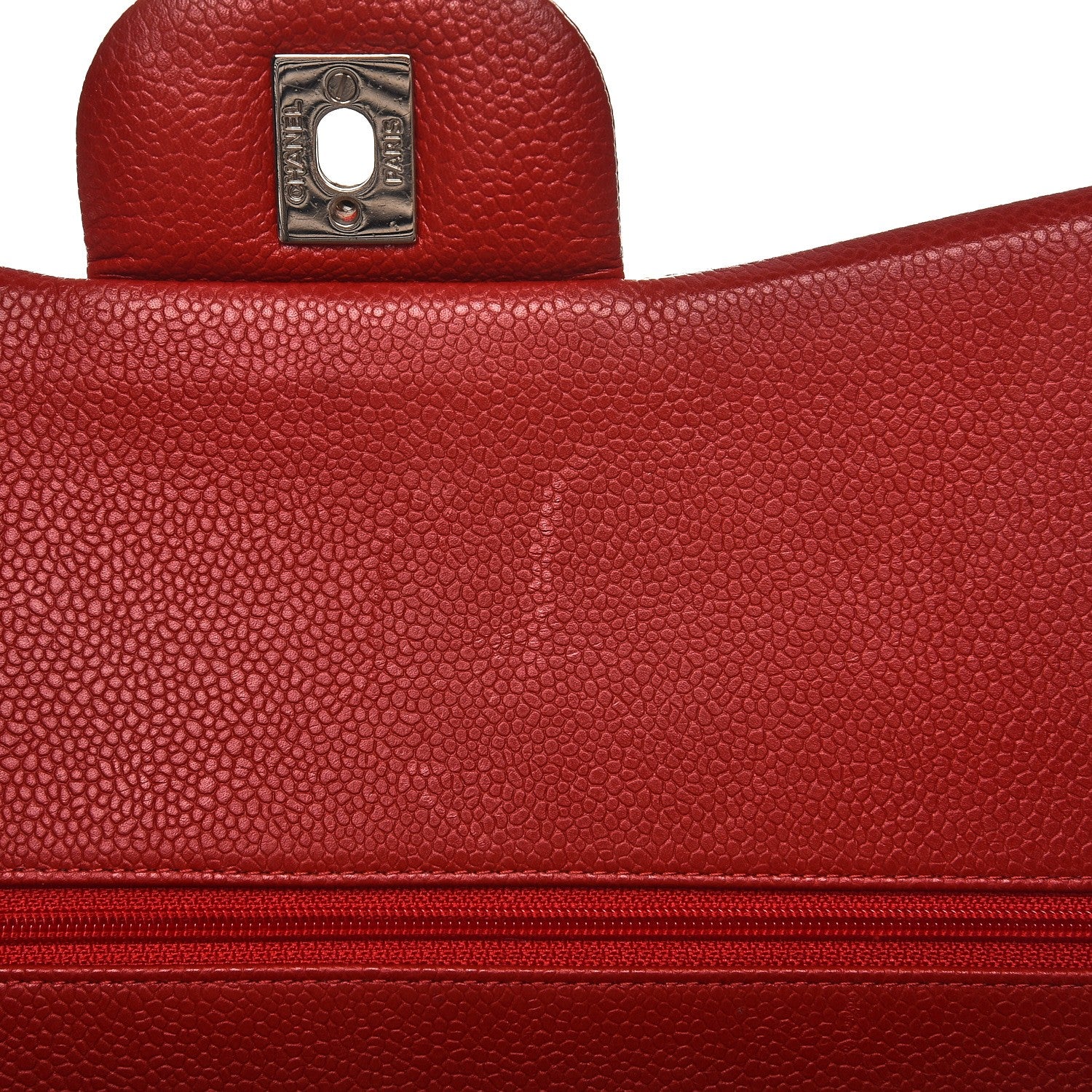 Chanel Caviar Quilted Jumbo Double Flap Red 8 of 12