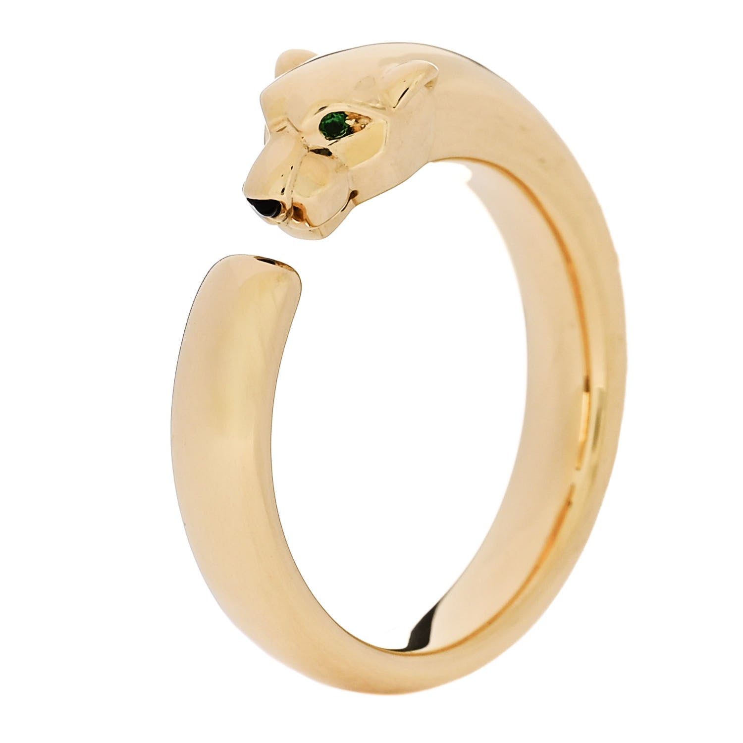 Cartier 18K Yellow Gold Tsavorite Onyx Panthere De Cartier Ring 57 8 1 of 6