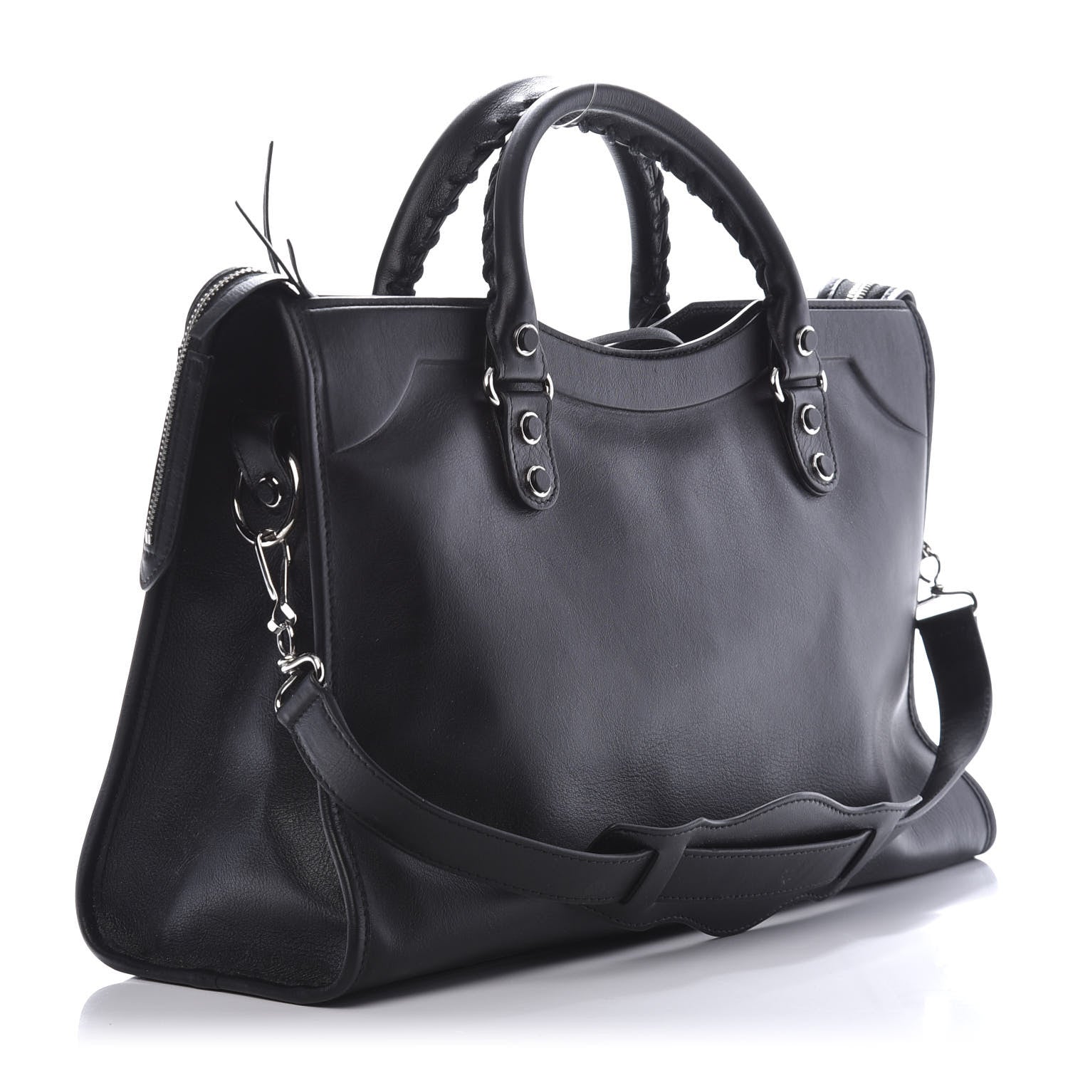 Balenciaga Margaux Calfskin Classic Silver Ring Hardware City Black 4 of 13